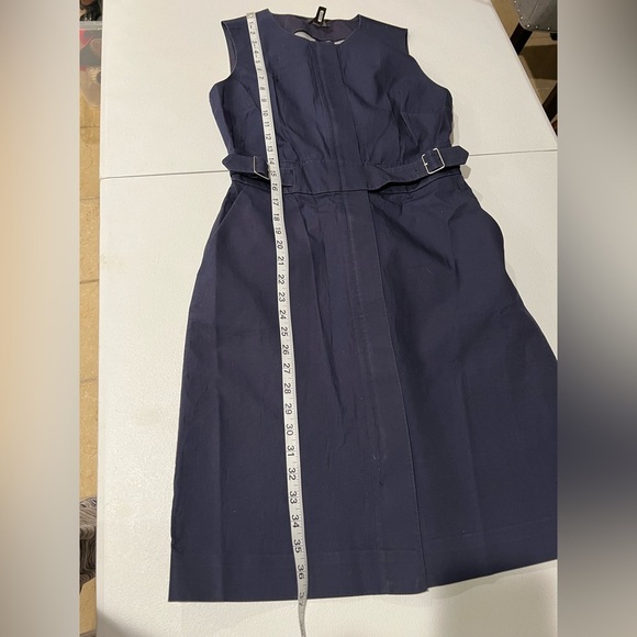 J.Crew Navy  blue  sleeves Dress  size 4 Heavyweight Cotton - Picture 6 of 9